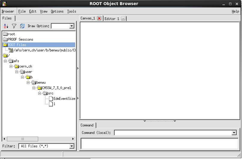 TBrowser 'ROOT Files' view